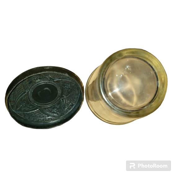 Antique Clear Crystal Glass Pickle Caster W/ Engraved Floral Silver P. Dog Lid - Picture 7 of 9